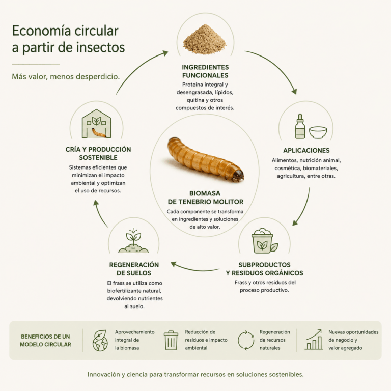 Economía circular y aprovechamiento integral de biomasa de Tenebrio molitor